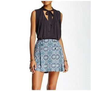 Free People Lovers Lane Mini Skirt Ash Combo